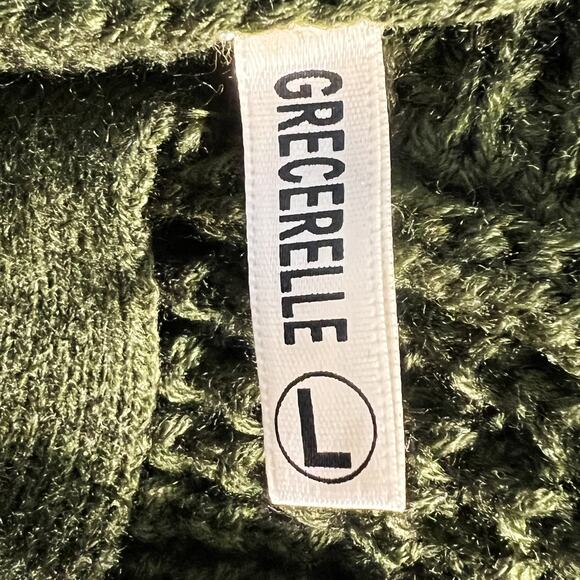 Grecerelle Long Knit Sweater Womens L Fairycore Chunky Cowl Button Asymmetrical - Picture 5 of 7